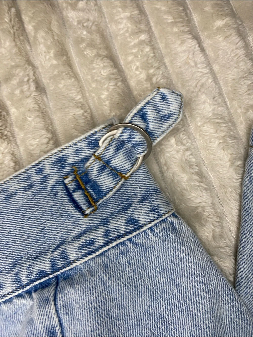 Signature8 Light Blue Denim Cargo Jeans With Adjustable Waist Size S 25